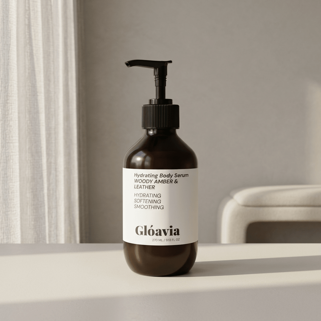 Hydrating Body Serum, Woody Amber & Leather - Gloavia
